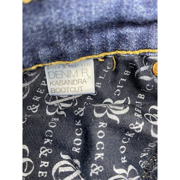 Rock & Republic Kasandra Bootcut Jeans Womens 10 Blue Mid Rise Stretch Denim - Picture 8 of 13